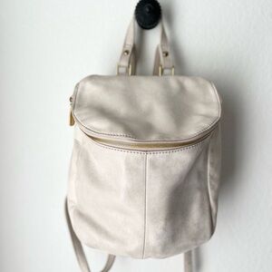 Hobo backpack, cream colored leather